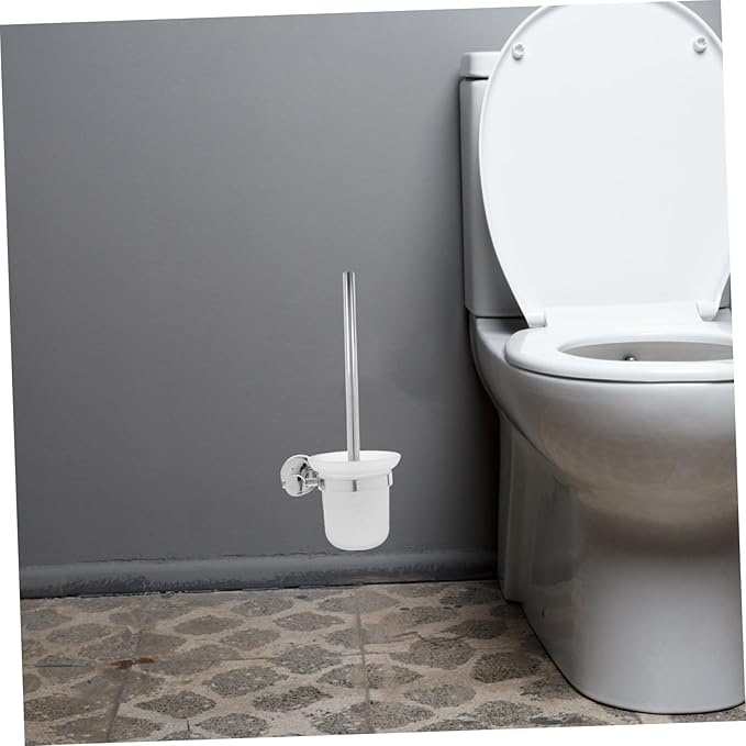 Bathroom Accessory Set Stainless Steel Toilet Brush Holder Wall-Mounted Cleaning Tool Toilet Bowl Brush and Holder Home Essentials