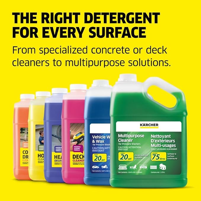 Kärcher Vehicle Wash and Wax, Pressure Washer Detergent, Cleans Cars, Bikes, Trucks, Boats and More, Highly Concentrated, Makes up to 20 gal of Cleaner