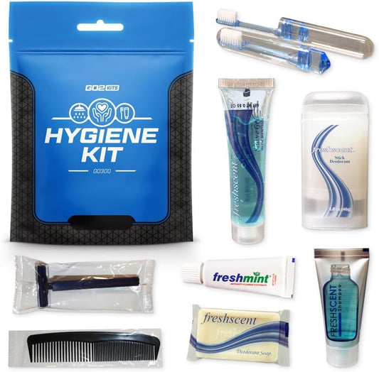 Travel Toiletry Kit, Hygiene Kit with Shaving Supplies for Travel - Image 1