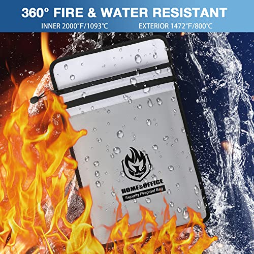 2 Pockets Fireproof Document Bag (15"x11"), Protect Values - Image 4