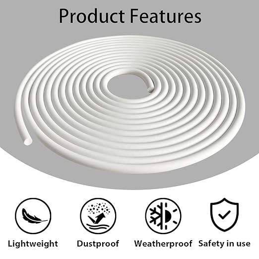 Backer Rod 1/4 Inch, 50' EPDM Rubber Caulk Saver Backer Rod Foam Strip Rope Seal for Concrete Joints, Wall Cracks, Driveway and Joint Fillers(White, 50')