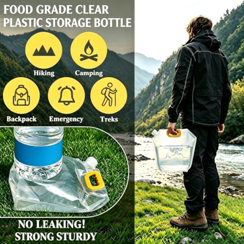 15 Pack Collapsible Water Bags, 1L Clear Portable Water - Image 4