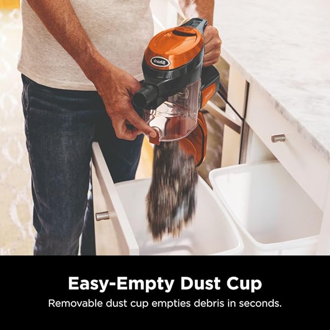 Shark Rocket Ultra-Light Corded Bagless Vacuum for Carpet and Hard Floor Cleaning with Swivel Steering (HV301), Gray/Orange