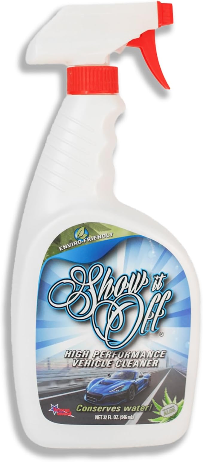 Show It Off Car Cleaner Spray – All Purpose Car Cleaner, Waterless Auto Wash for Paint, Glass, Chrome, Wheels & Leather Seats – Eco-Friendly Shine, 32oz