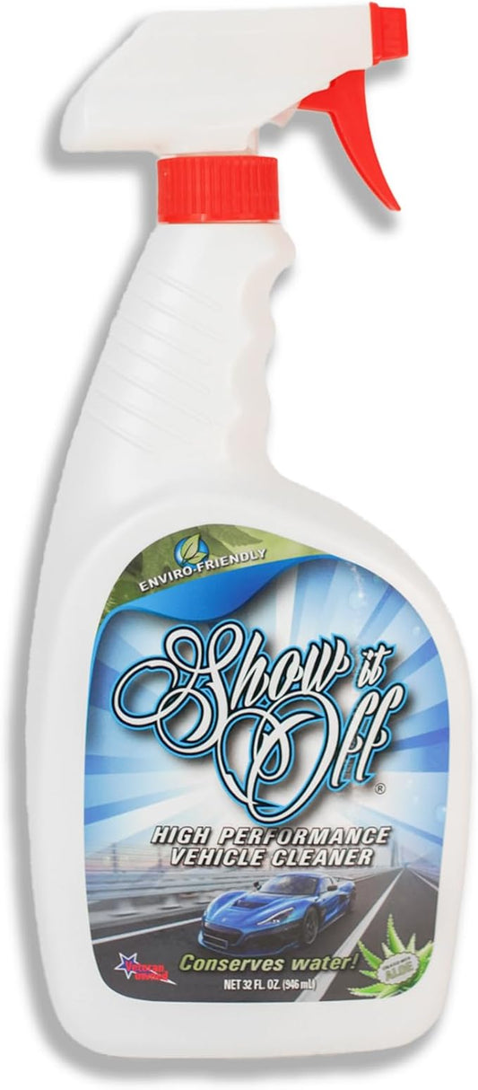Show It Off Car Cleaner Spray – All Purpose Car Cleaner, Waterless Auto Wash for Paint, Glass, Chrome, Wheels & Leather Seats – Eco-Friendly Shine, 32oz