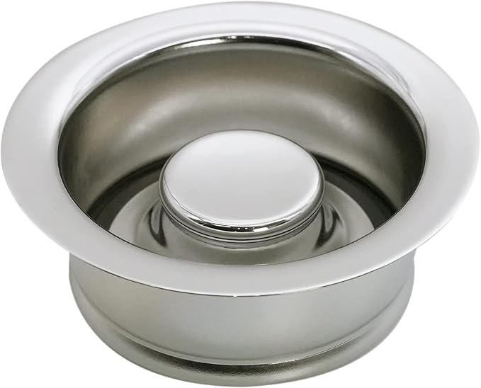 Westbrass D2155-05 Wing Nut Style Large Kitchen Basket Strainer with Waste Disposal Flange and Stopper, Polished Nickel