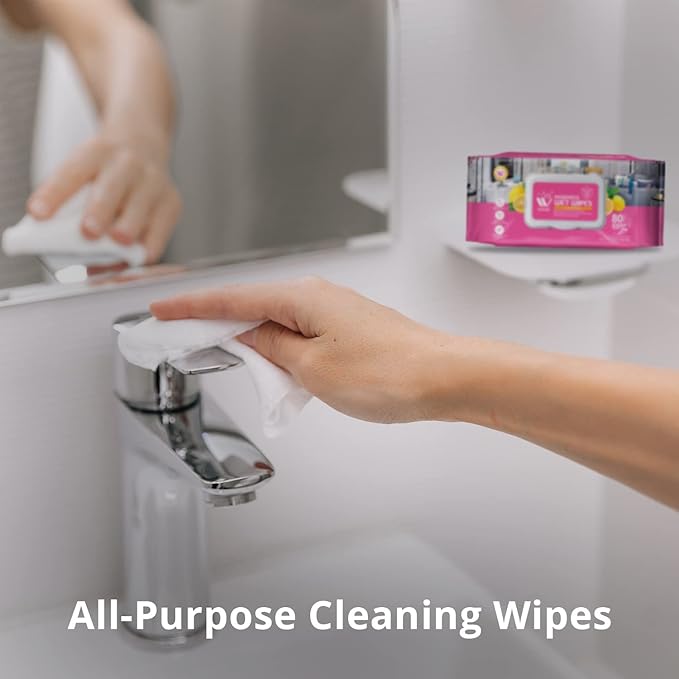 WBM Home Surface Cleaning Wipes, Lemon Scented, Household Cleaning, Pack 6 (Total 480 Sheets)