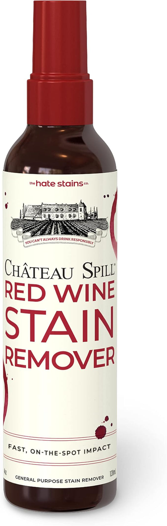 Chateau Spill Wine Stain Remover Spray - Clothes & Laundry Stain Remover - Wine Carpet Cleaner - EPA Safer Choice Certified - 4 Fl Oz (Pack of 1)