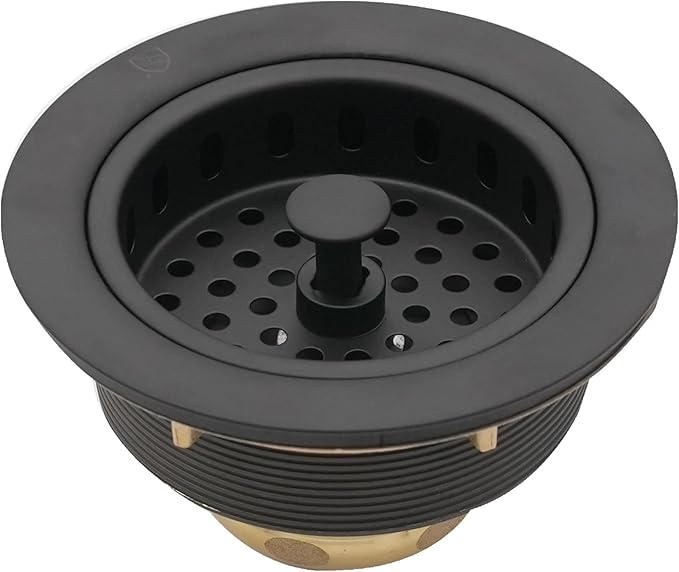 Westbrass D214-12 3-1/2" Post Style Large Kitchen Sink Basket Strainer, Oil Rubbed Bronze