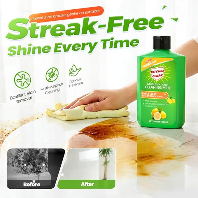 2026 Upgrade Powerful Multifunctional Cleaner, Cleaning Milk House Cleaner, Powerful Concentrated Cleansing Lotion, Multi Functional Effective Cleaning Milk for Household Kitchen and Bathroom (2pcs)