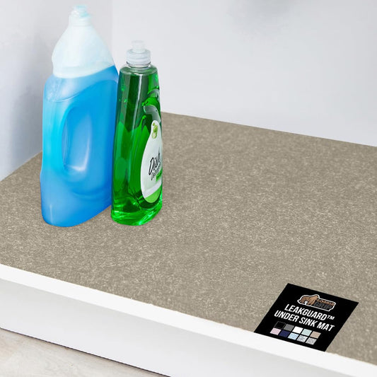 GORILLA GRIP LeakGuard Under Sink Mat for Kitchen Cabinet, 24x30 Beige