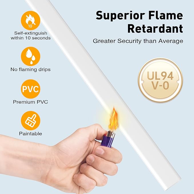 Delamu Cord Hider, 142in Cable Hider, Cord Covers for 2-3 Wires on Wall, Wire Covers for Cords, Wire Hiders for TV on Wall, Easier Setup Cable Cover Cable Management, W0.94 H0.47in, White