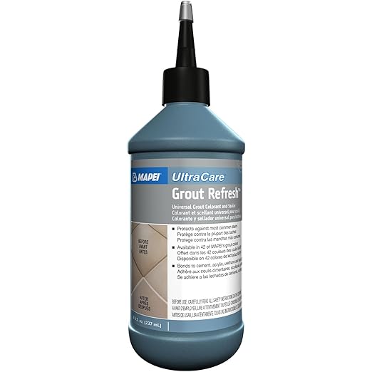MAPEI UltraCare Grout Refresh, Universal Grout Colorant & Sealer, 8 oz Bottle – Easy Grout Restoration & Protection, 5049 Light Almond