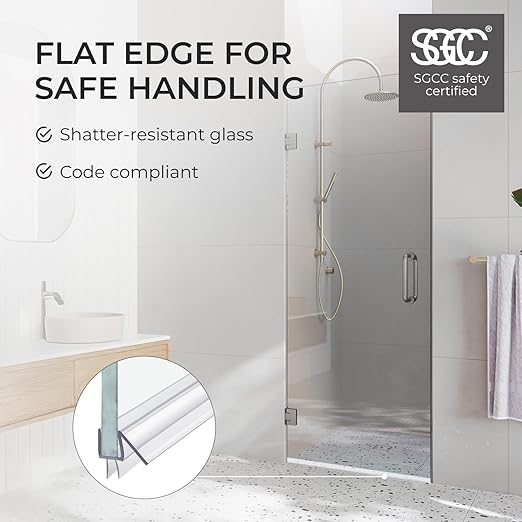 Fab Glass and Mirror Frameless Shower Door - 3/8" SGCC Tempered Safety Glass with SmartGuard Coating - Single Hinged Design - 30" x 78" Chrome Finish