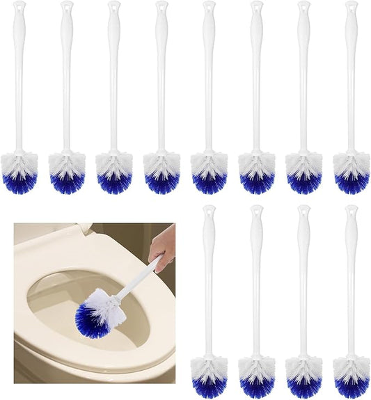 12 Pcs Toilet Brush, 18.5 Inch Long Plastic Handled Toilet Bowl Cleaning Brush Soft Bristle Heavy Duty Long Scrubber for Household Bathroom Cleaning Supplies