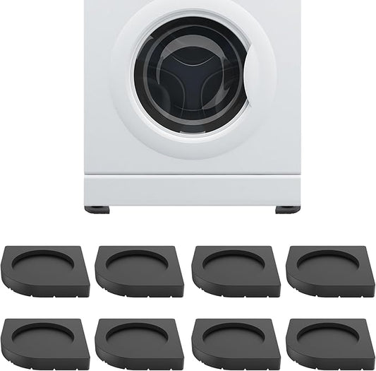 Anti Vibration Pads, Washer and Dryer Anti Slip and Noise-Reducing Anti Vibration Mat, Universal Vibration Isolation Pads Protects Laundry Shaking Walking Pedestals - 8 PCS Washing Machine Foot Pads