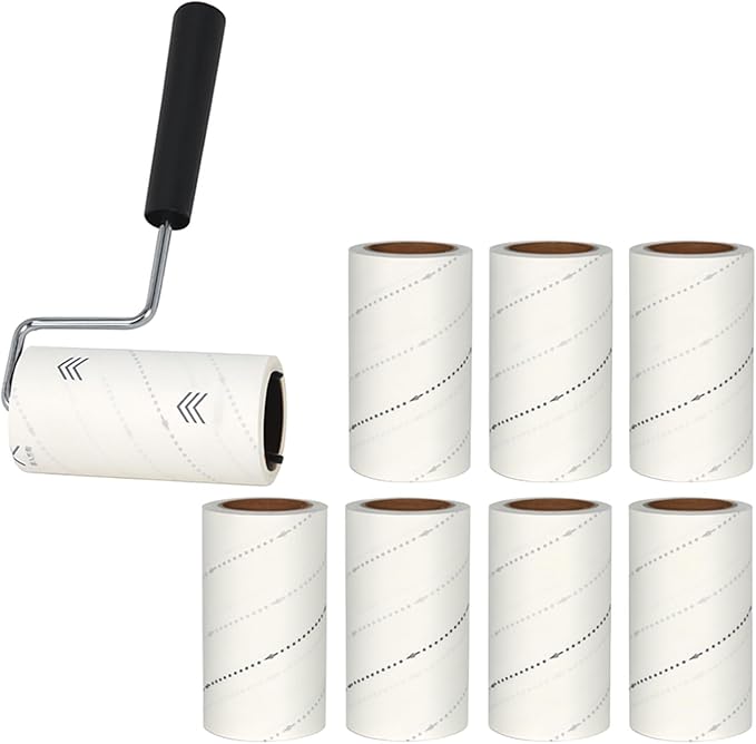 720 Sheets Lint Rollers for Pet Hair Remover,Extra Sticky Lint Remover for Clothes, Dog Cat Hair Lint Roller,1 Reusable Handle +8 Lint Roller Refills Pack