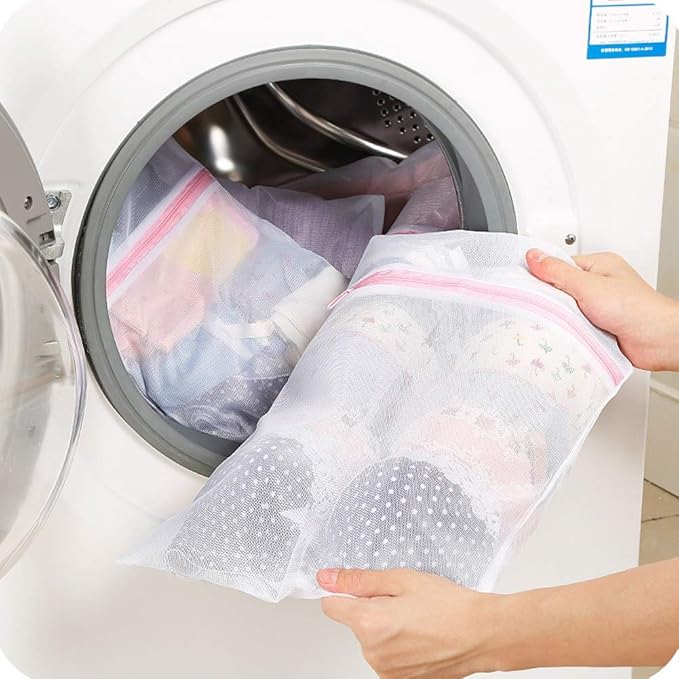 Zipped Lingerie Washing Bag Laundry Machine Mesh Clothes Socks Bra Underwear Bags Washing Machine Appliances for Home Use(Fine mesh30*40cm)