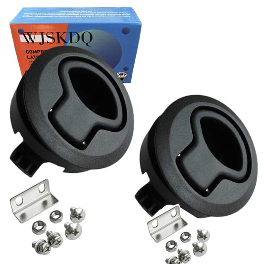 WJSKDQ Boat 2'' Flush Pull Slam Latch Black Plastic Round - Image 1