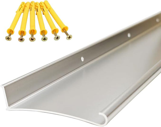 Aluminum Overhead Door Rain Drip Cap Guard for Exterior Door and Window Top,43.3” Drip Edge Flashing,Deflectord,Diverter, Anodized 1PCS Silver