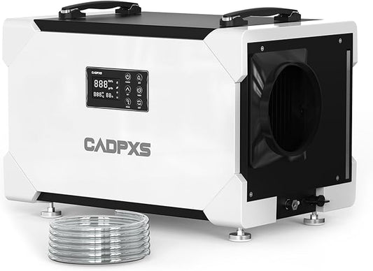 CADPXS Crawlspace Dehumidifier with Pump and Drain Hose, 145 Pints Commercial-Grade Dehumidifier for Crawl Spaces, Basements, Industrial and Water Damage Use, Large Capacity, Auto Defrost, cETL