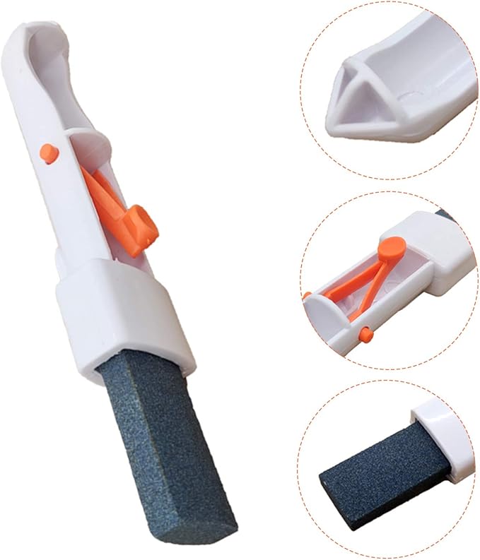 Tough Stain Remover Pool Pumice Stone, 3-Pack Non-Slip Clip-On Handle, Saves Scrubbing Time for Homeowners – Cleans Pools, Hot Tubs & Toilet Bowl Rings