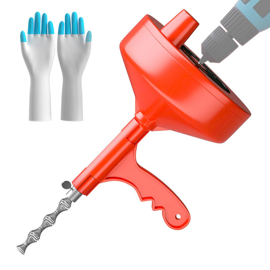 35ft Drain Snake with Drill Adapter, for Clearing Clogs - Image 1