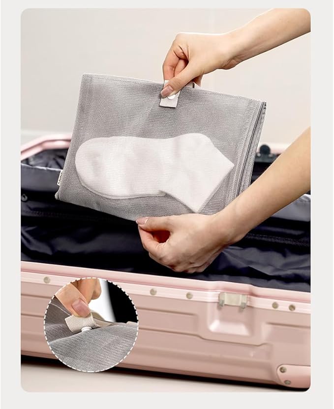 Mesh Laundry Bags with 3 Individual Pouch Foldable Bra Laundry Bags Lingerie Wash Bags for Washing Delicates Intimates Washing Machine Cleans Drys Storage Organizer Underwear Socks Travel