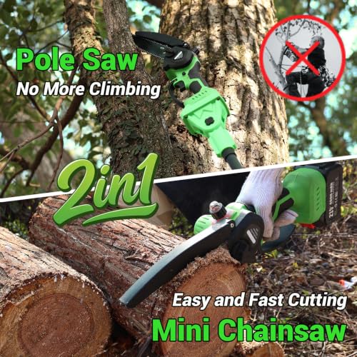 2-in-1 8 Inch Brushless Electric Pole Saws for Tree Trimming - Image 3