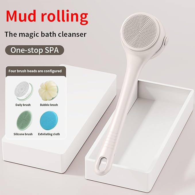 Electric Shower Brush,Electric Bath Cleaning Scrubber - Cordless Body Cleaning Brush,for Shower Bathroom Toilet Hotel Home Family Spa