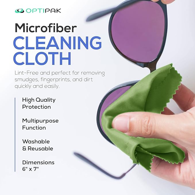 Sparkle Anti-Reflective Eco Friendly Lens Cleaner Spray Kit | (2x) 2oz Glasses Cleaner Bottle + (2x) Microfiber Cloth for Eyeglasses, Lenses, Screens and Sunglasses Cleaning Kit (4 Piece Set)