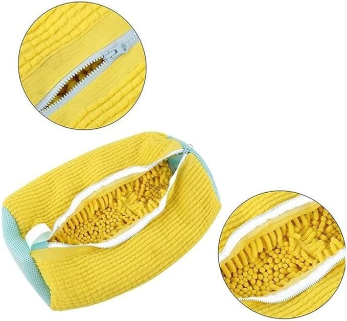 Shoe Washing Machine Bag – Large 360° Clean Laundry Shoe Bag | Laundry Bags Reusable for All Shoe Sizes (Yellow, 1 Pack)