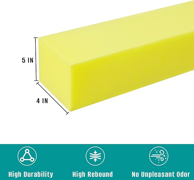 Bed Gap Filler, High Density Foam Mattress Extender for Headboard/Wall Gaps,2-Meter Extra Long Cut-to-Fit Yellow Foam Sponge Strip (78''x4''x5'')