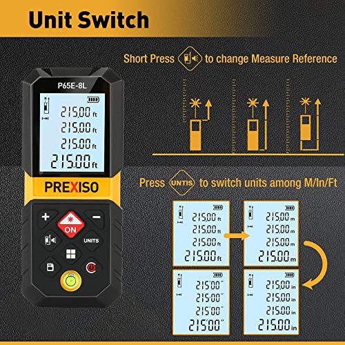 PREXISO Laser Measure, 215Ft Laser Measurement Tool - Image 4