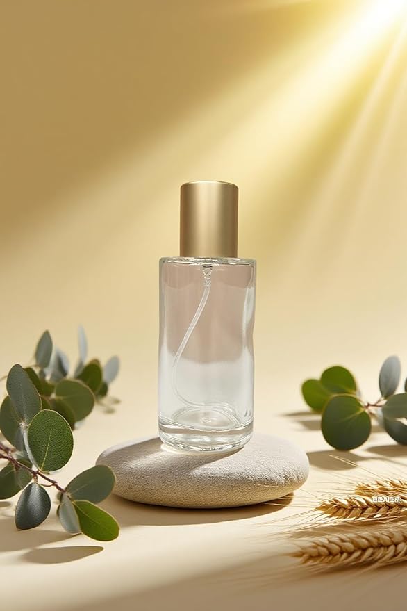 Glass Perfume Bottle Empty Refillable 8Pack Clear Travel Perfume Spray Atomizer Bottle 50ml Perfume Fine Mist Spray Perfume Bottle Atomizer Container with Sprayer Applicator (Cylinder Clear 50ml 8PCS)