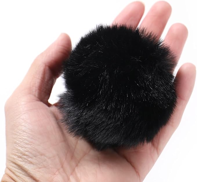 Craft Pom Pom Balls,Large Black Poms Costume Accessory, Pom pom Balls for Arts and DIY Creative Crafts Decorations,Black,3 Inches,20 Pieces.
