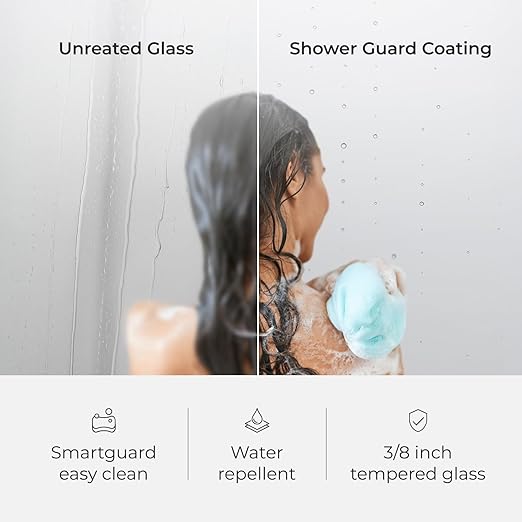 Fab Glass and Mirror Frameless Shower Door - 3/8" SGCC Tempered Safety Glass with SmartGuard Coating - Single Hinged Design - 28" x 79" Brushed Nickel Finish