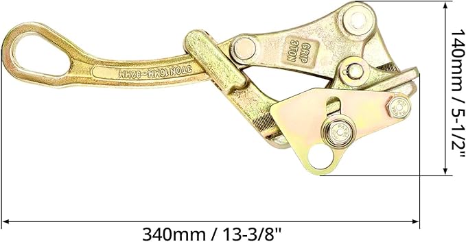 QWORK 6613lb Cable Grip Steel Wire Gripper, 2 Pack 3T Rope Jaw Puller, Clamp Puller