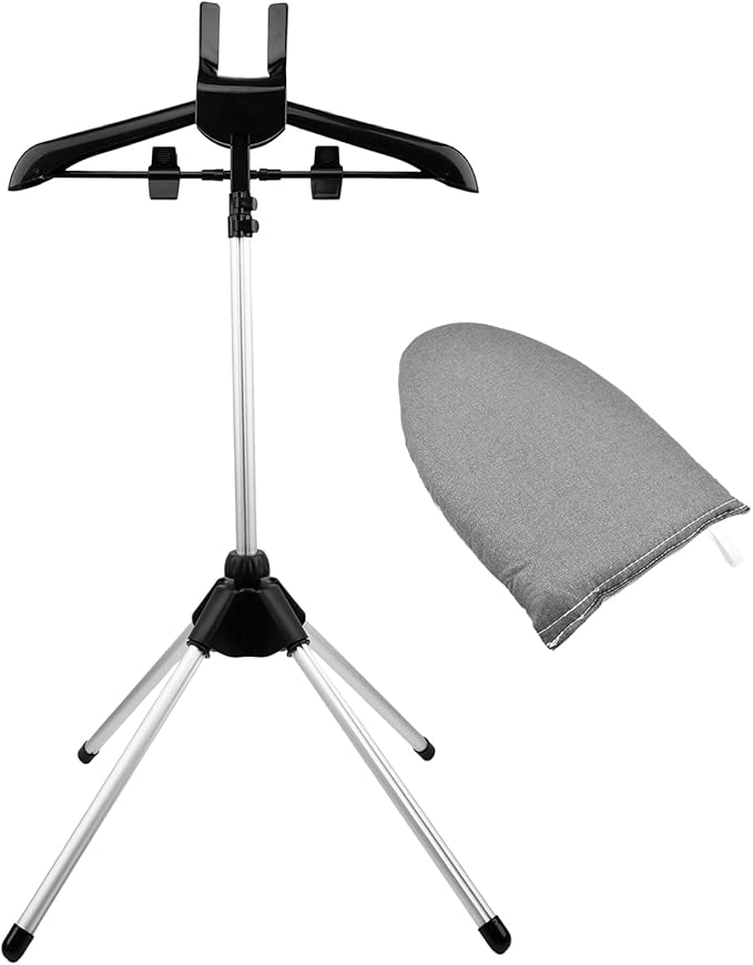 Garment Steamer Hanger Stand & Ironing Gloves Set – Adjustable Steamer Stand for Clothes Hanger, Portable Handheld Steamer Rack, Steam Ironing Accessories for Clothes‌