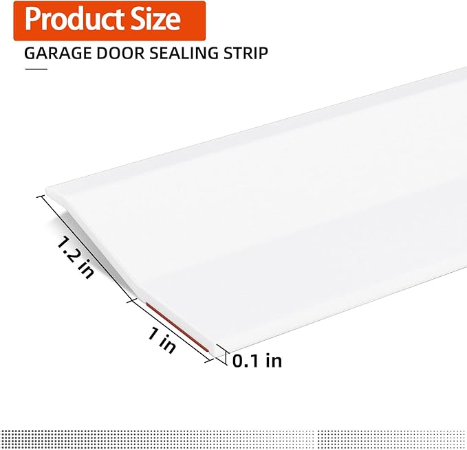 Garage Door Seal Top and Sides, 40 FT Universal TPE Weather Stripping Trim Weatherproofing Seal with Nails and Lids in White