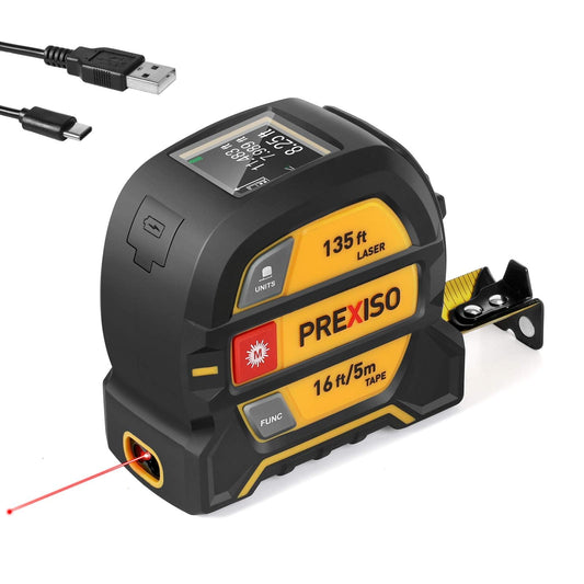 PREXISO 2-in-1 Laser Tape Measure 135Ft Rechargeable Laser - Image 1