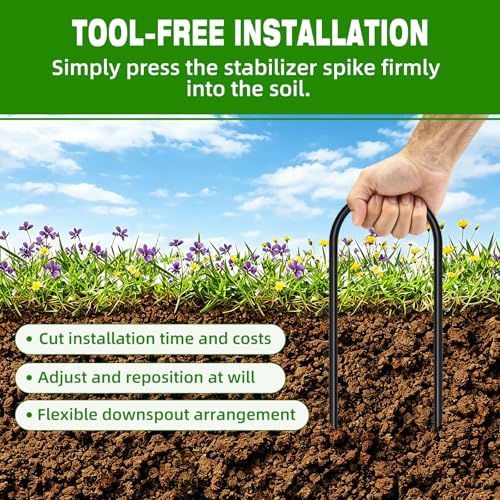4in U-Shape Downspout Pin, Drill-Free, Wind & Rain Resistant 2pcs - Image 5