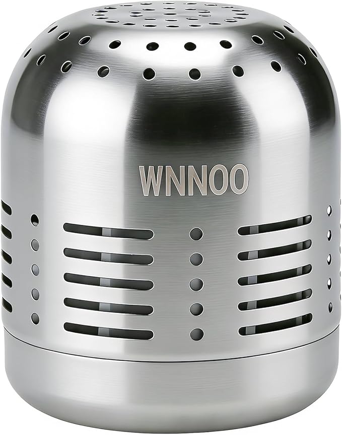 WNNOO Refrigerator Deodorizer，Lasts for 10 Years，Stainless steel Fridge Deodorizer More Effective Than Baking Soda Bamboo Air Purifying Bagsz ，Refrigerator Odor Eliminator Silver color。