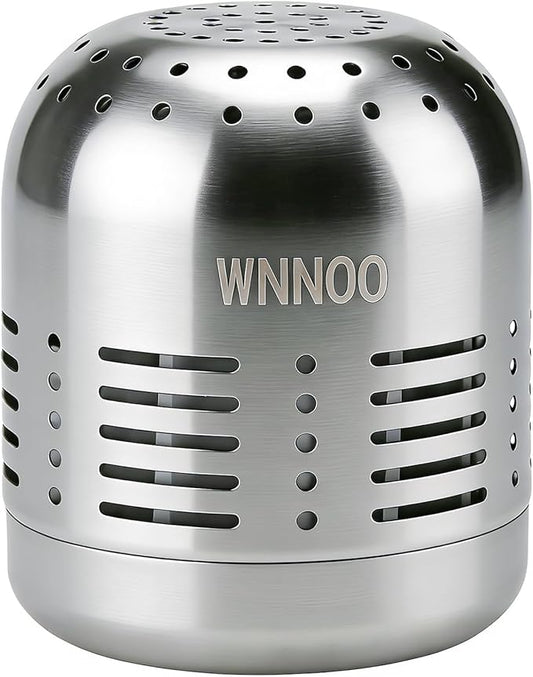 WNNOO Refrigerator Deodorizer，Lasts for 10 Years，Stainless steel Fridge Deodorizer More Effective Than Baking Soda Bamboo Air Purifying Bagsz ，Refrigerator Odor Eliminator Silver color。