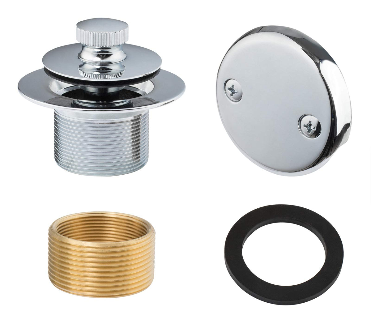 Lift & Turn Bathtub Drain Conversion Kit,Polished Chrome - Image 1