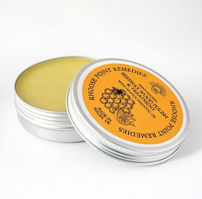 Beeswax Furniture Polish & Conditioner for Wood (Orange 3.4 Fl Oz) Enhances the Natural Beauty of Oak Pine Beech & More Seals & Protects for a Perfect Finish Bees Wax Polish Protects & Enhances