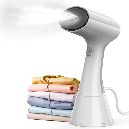 Handheld Garment Steamer - 1000W Portable Travel Steamer, 20s Rapid Heat-Up, 0.8kg Lightweight Fabric Iron with 302°F Dry Steam for Home and Travel, 220ml, White