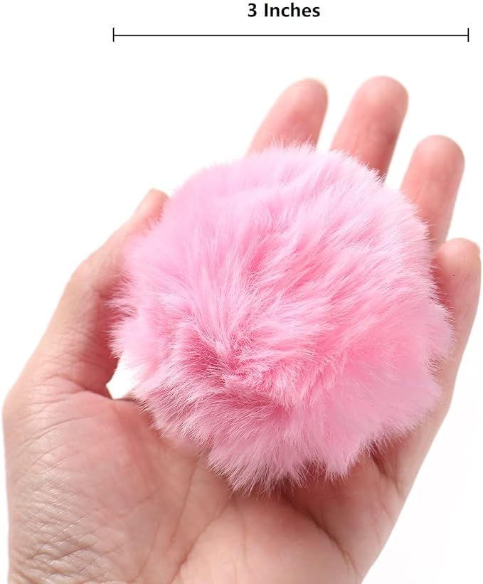 Craft Pom Pom Balls,Large Pink Poms Costume Accessory, Pom pom Balls for Arts and DIY Creative Crafts Decorations,Pink,3 Inches,20 Pieces.