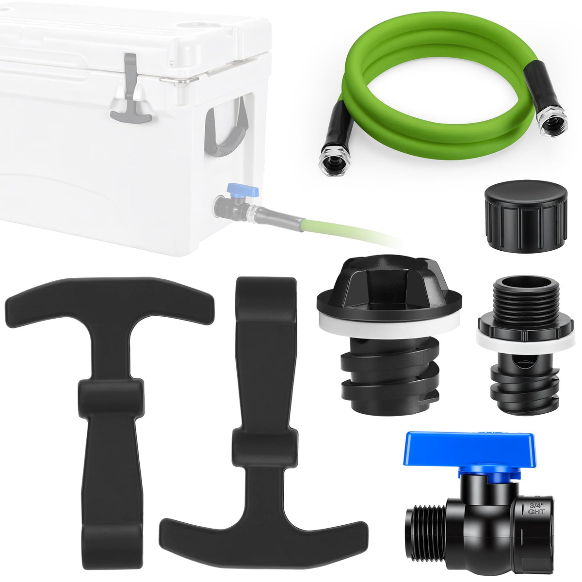 Cooler Drain Plug Hose Connection Kit with 6FT Hose for Yeti - Image 1