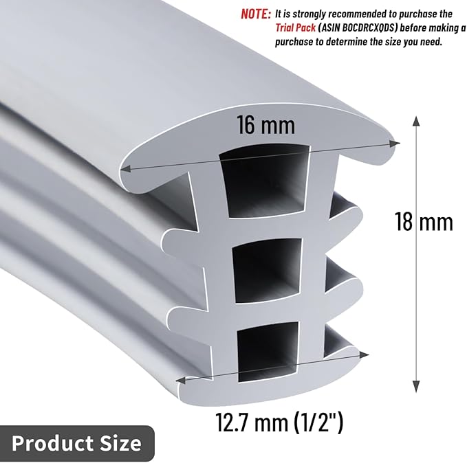 Flexible EPDM Rubber Strip (50 ft Long and 1/2 inch Wide) for Concrete Crack Repair and Replacement - Weather and Aging Resistant Expansion Joint Filler for Driveways and Sidewalks